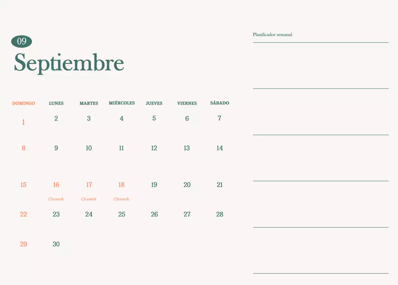 Calendario de cafés con recomendaciones de bebidas del mes