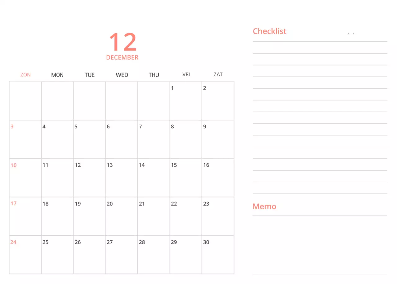 Schattige geïllustreerde groene bureaukalender met familiethema