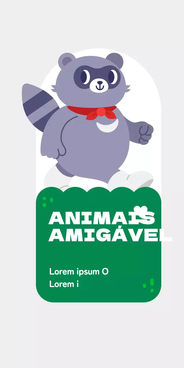 Estacas para eventos de grupos de defesa dos direitos dos animais com ilustrações de personagens animais