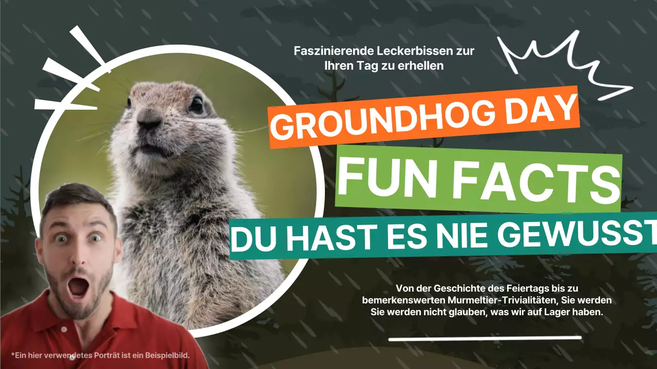 Grüne und orangefarbene auffällige Murmeltiertag-Fakten Einführung