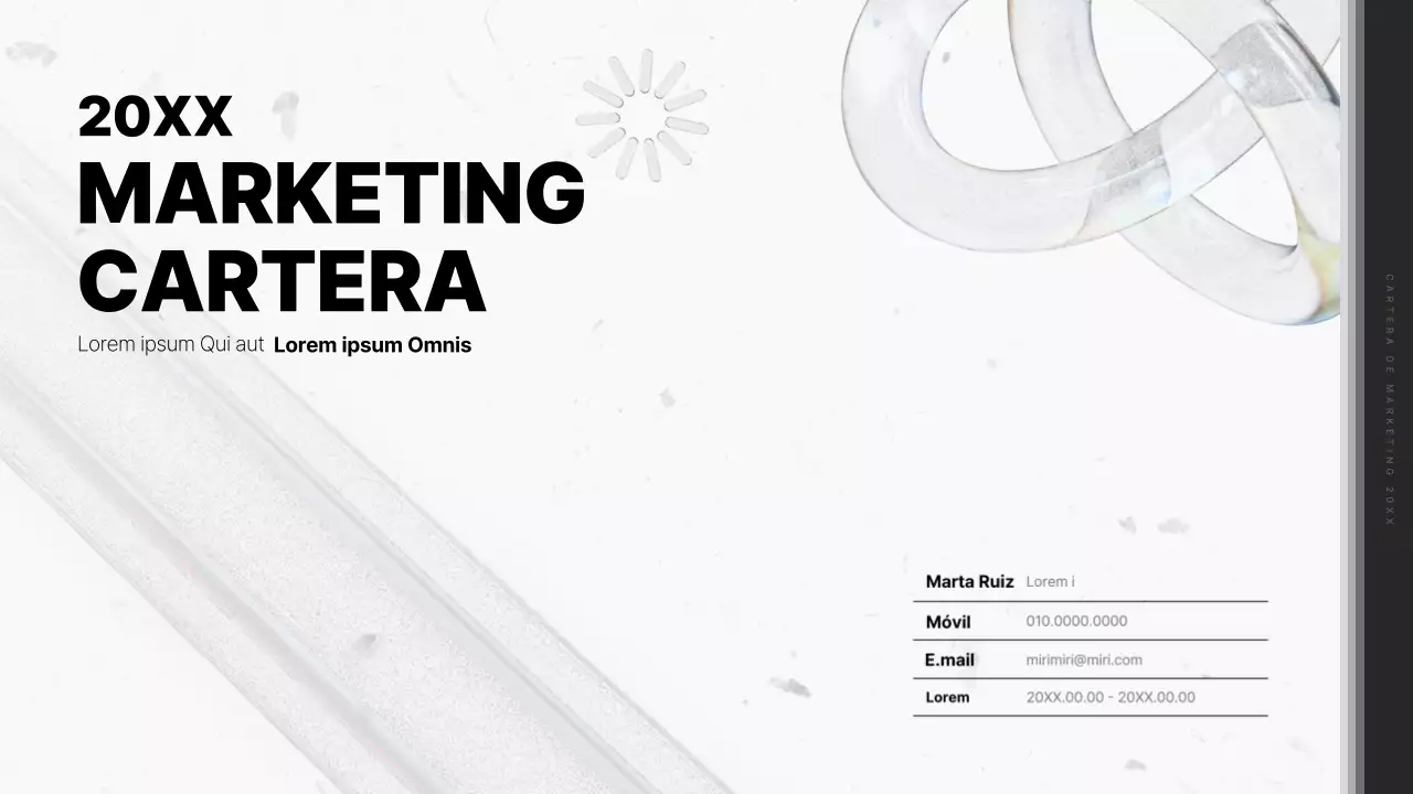 Cartera minimalista en blanco y negro para profesionales del marketing