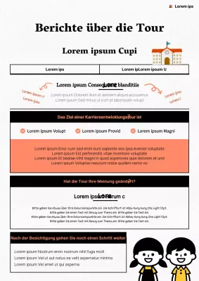 Ein stilvoller Bericht über einen Ausflug in Orange und Schwarz