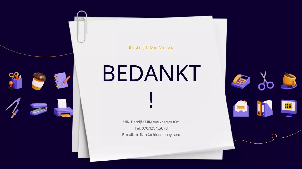 Een eenvoudig zakelijk rapport voor kantoormedewerkers in paars en geel