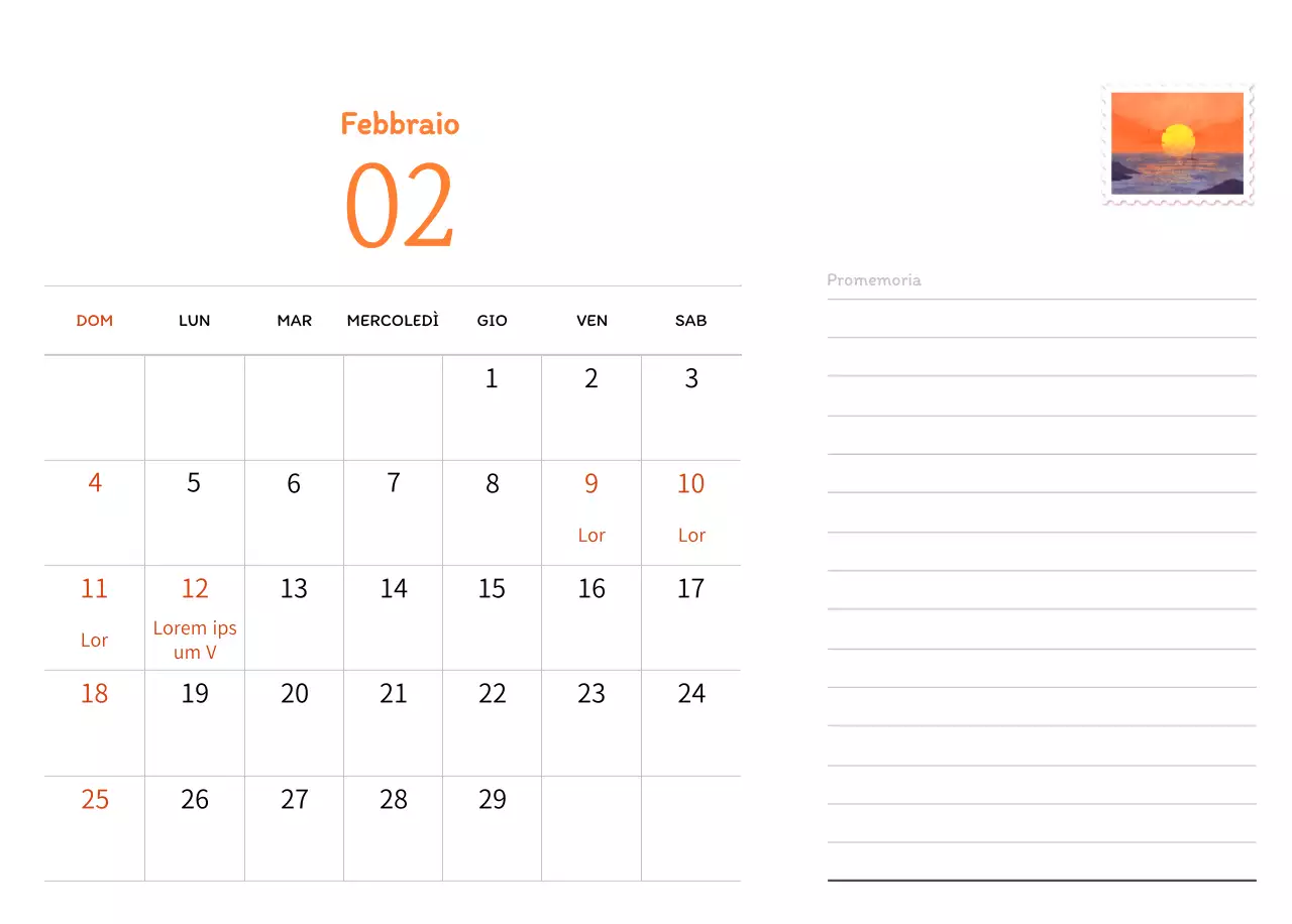 Illustrazioni di francobolli con un concetto caldo