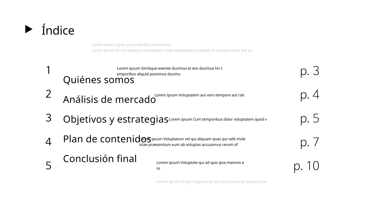 Un informe blanco y sencillo de consultoría estratégica