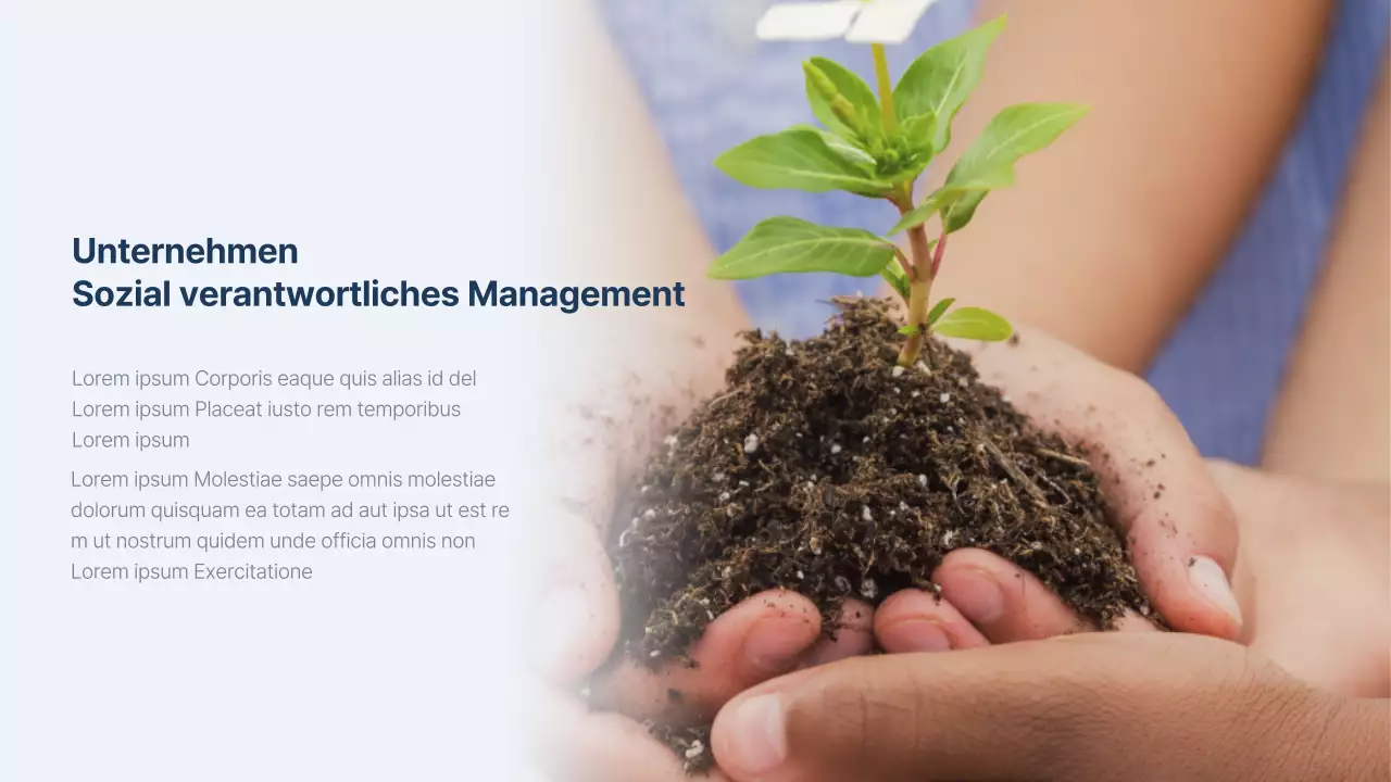 Ein einfacher ESG-Bericht in Marineblau und Hellblau