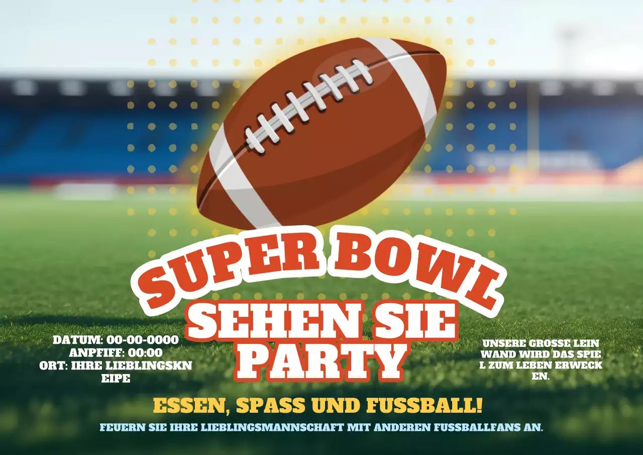 Klassische Super Bowl-Einladung in Grün und Rot