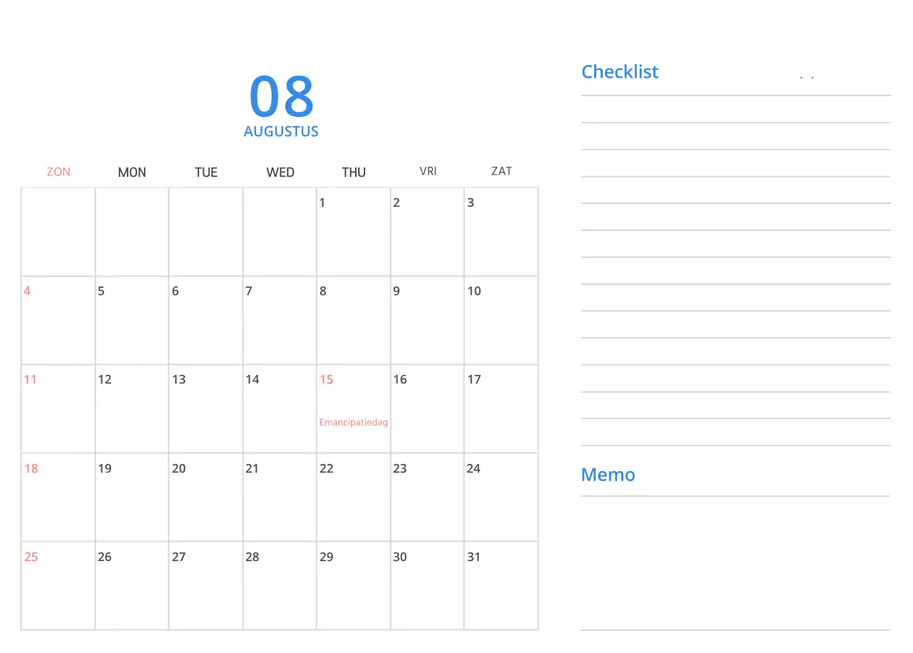 Schattige geïllustreerde groene bureaukalender met familiethema