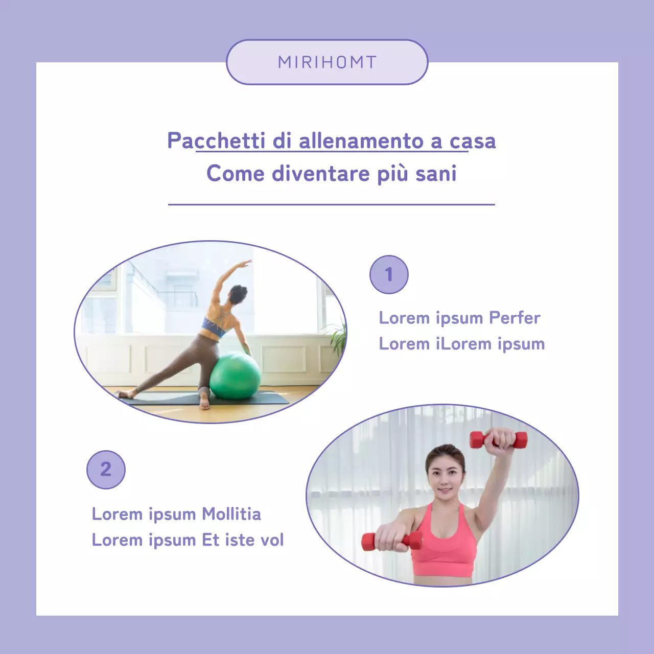 Promuovere un allenamento domestico moderno e color malva per reclutare sostenitori