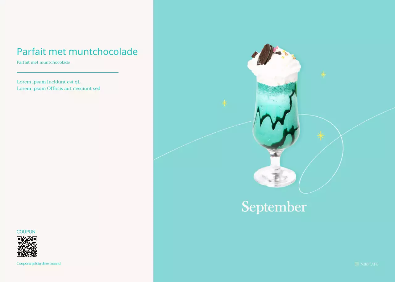 Cafékalender met aanbevelingen voor de drank van de maand