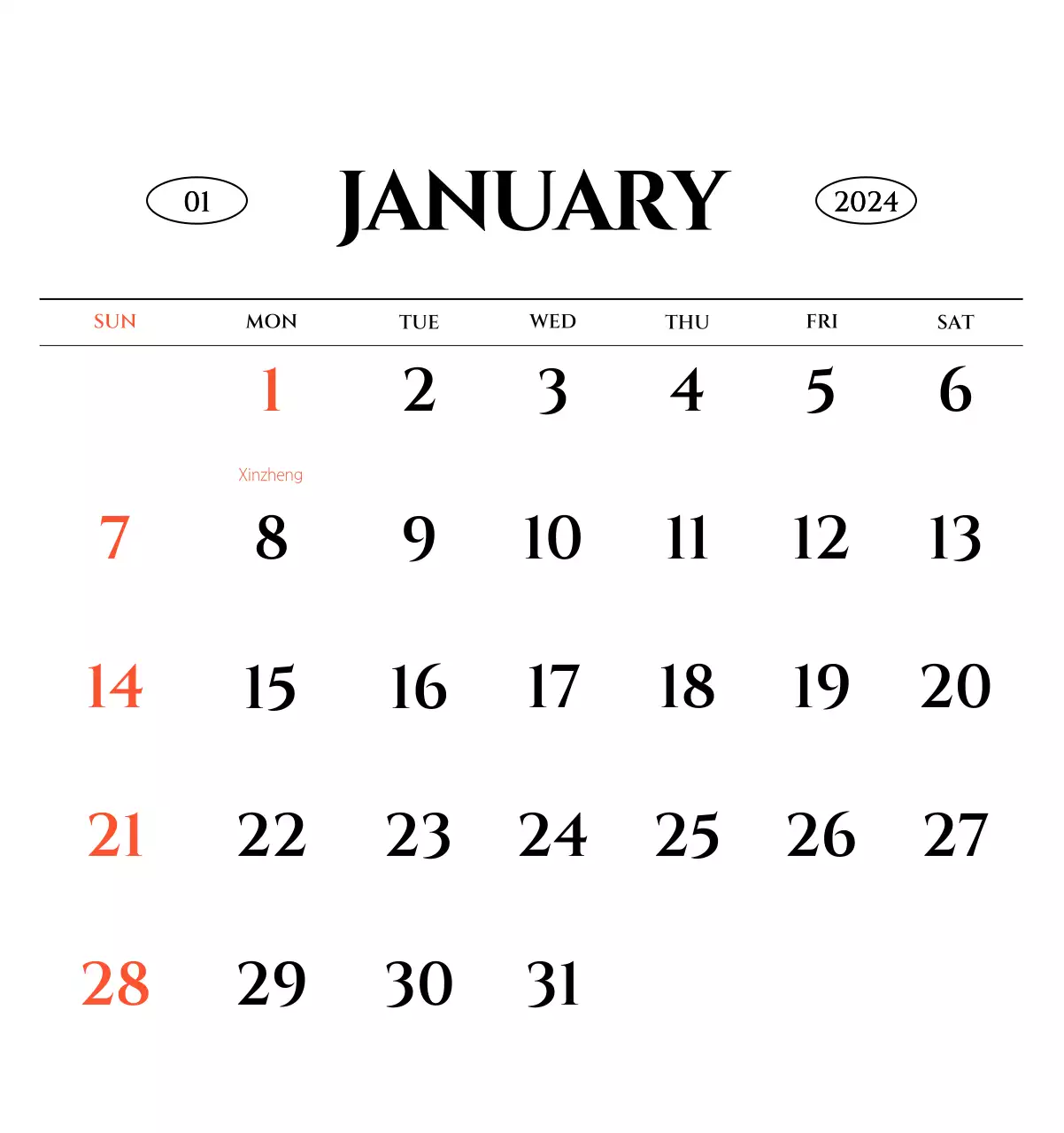 Simple style wall calendar with black and white emotional travel photography concept