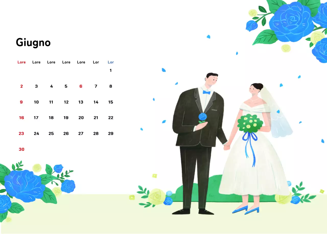 Un calendario di Capodanno caldo e illustrato
