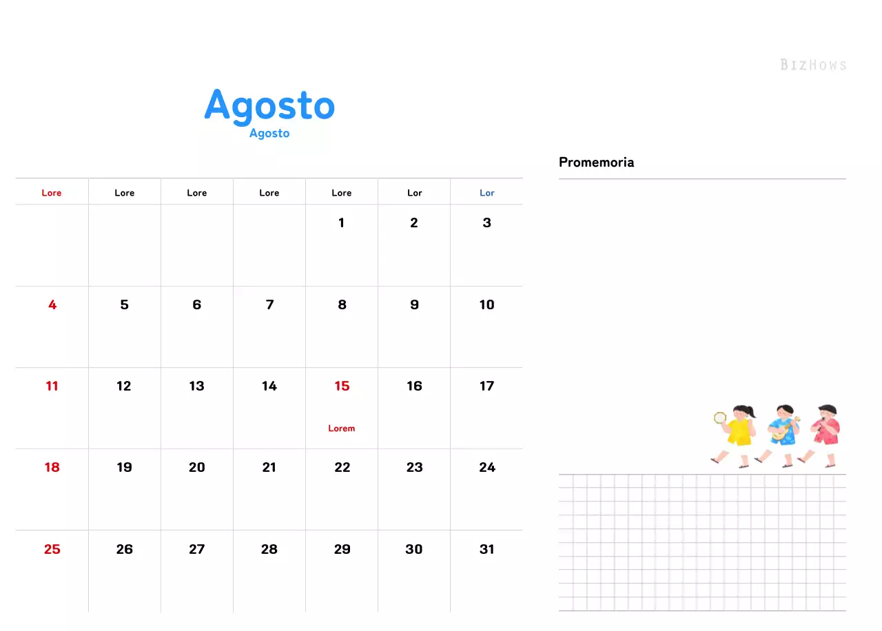 Un calendario di Capodanno caldo e illustrato