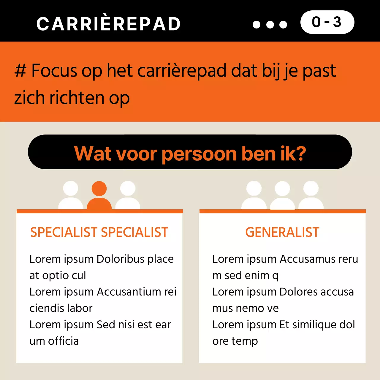 Eenvoudig businessplan in oranje en beige