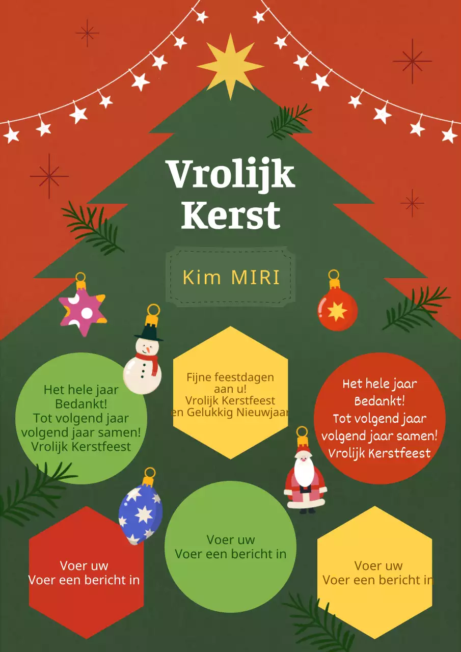 Kitscherige kerstvloei in groen en rood postzegel