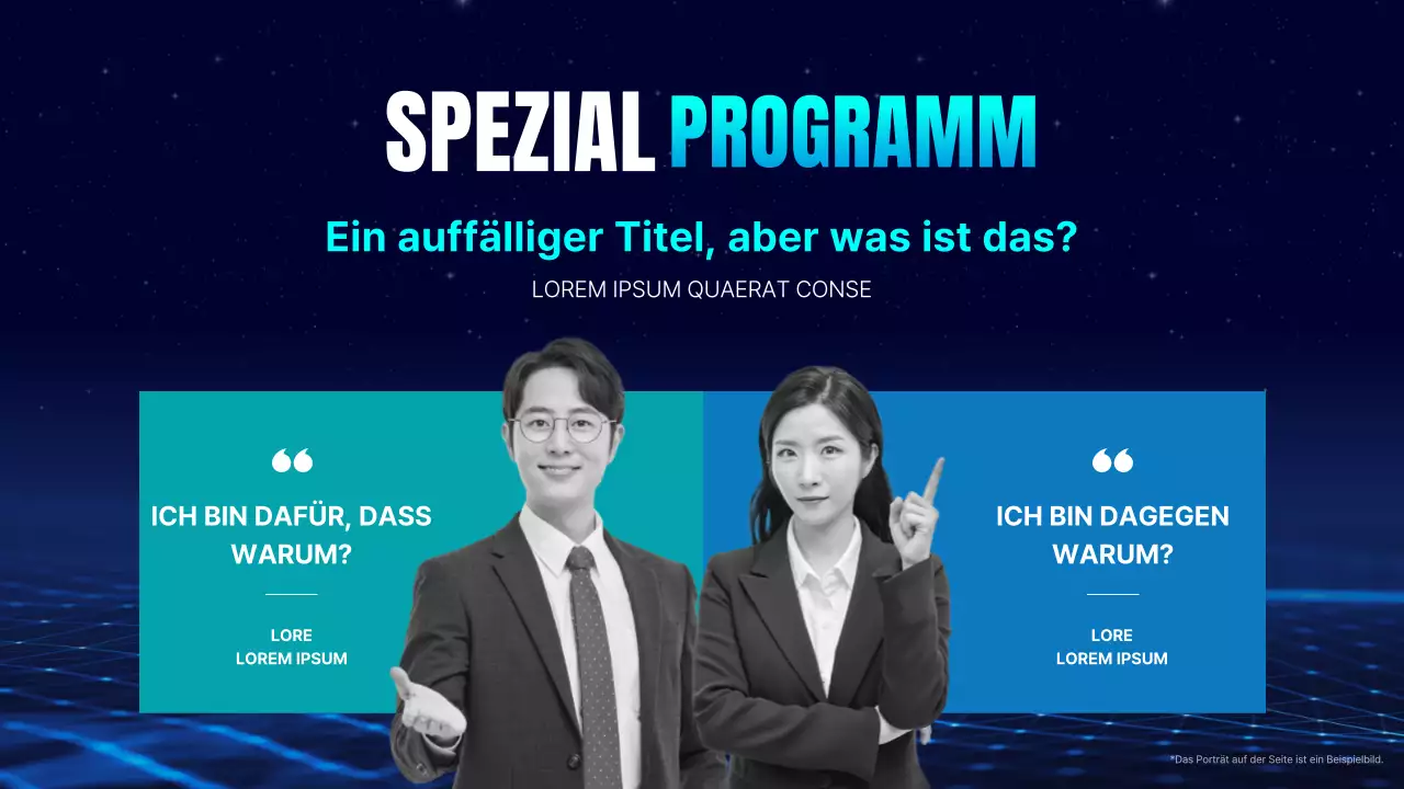 Einfache Konferenzpräsentation in Marineblau und Hellblau