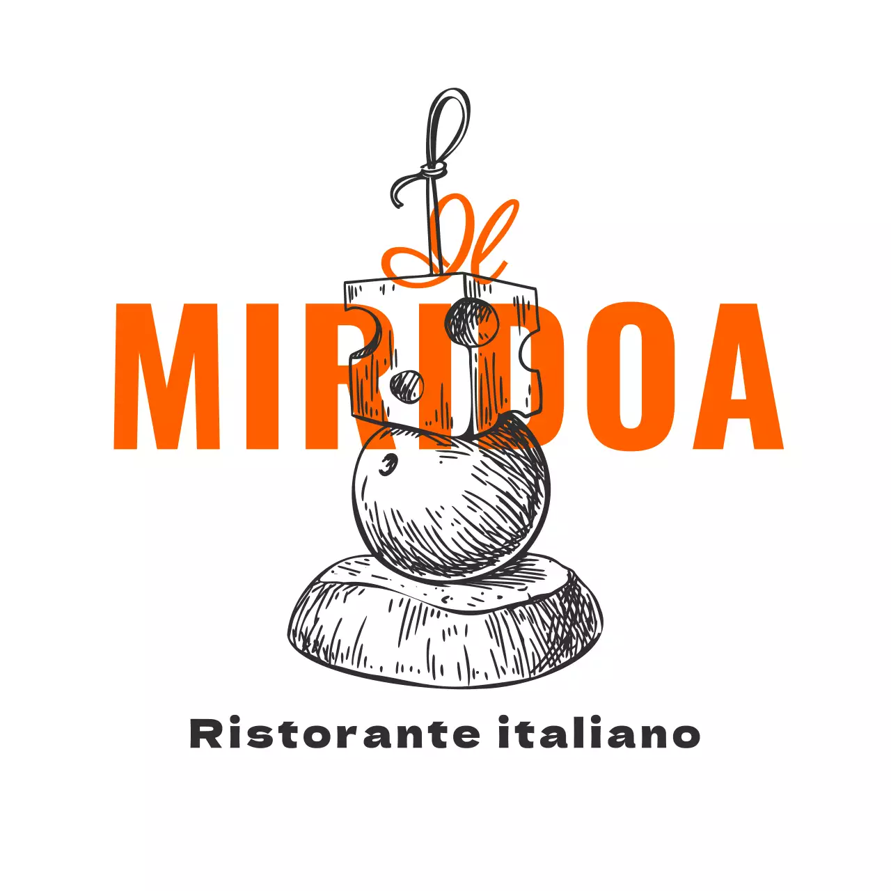 Concetto di tipografia di ristorante in illustrazione di schizzo