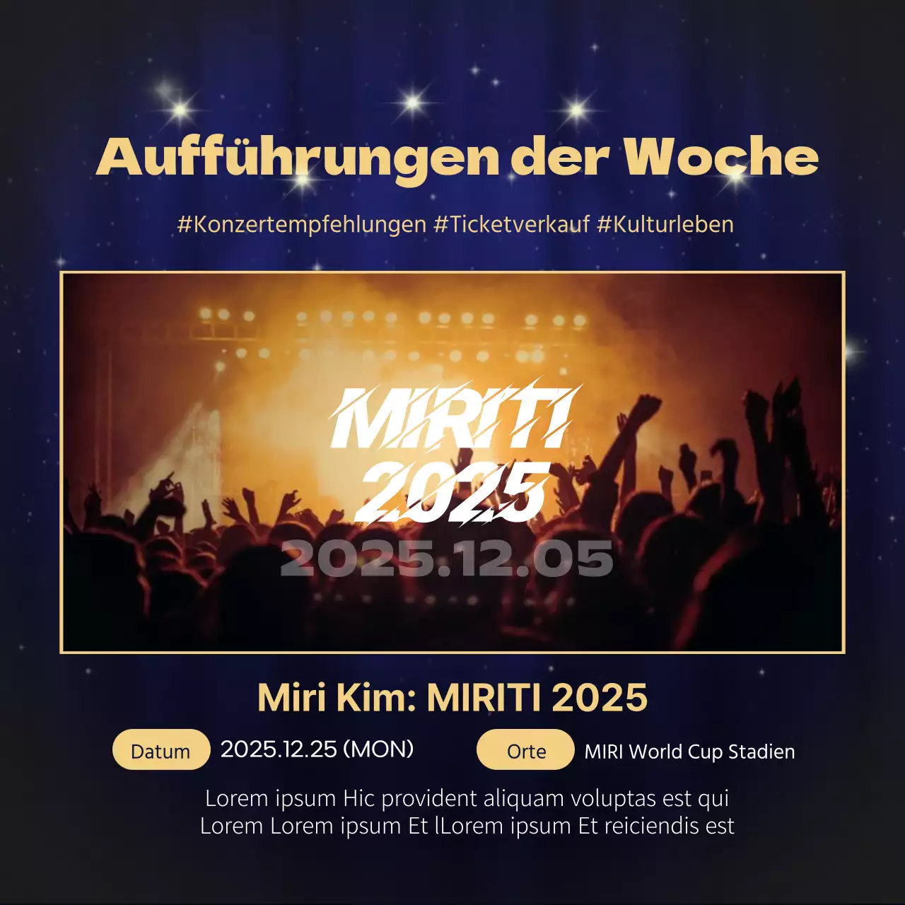 Luxuriöser Inhalt in Gold und Marineblau Informationen zum Jahresende