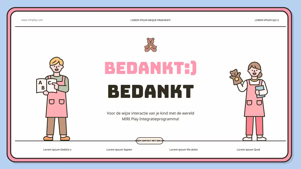 Een schattige baby- en peuterinstructeursportefeuille in lichtblauw en roze