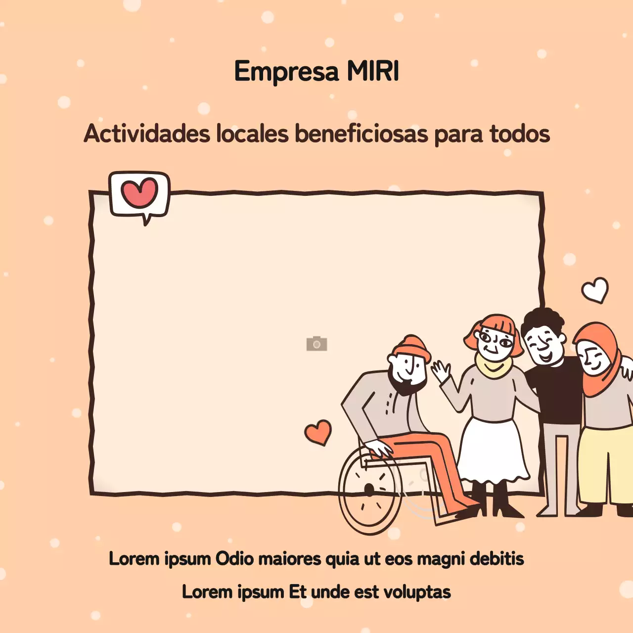 Promocione las buenas acciones de su empresa en naranja y amarillo