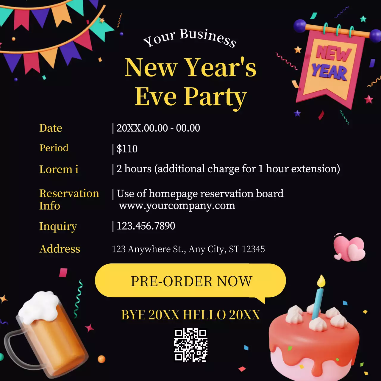 Black Festive Party Promotion Instagram Post