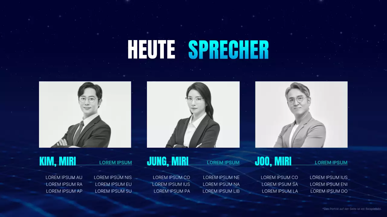 Einfache Konferenzpräsentation in Marineblau und Hellblau