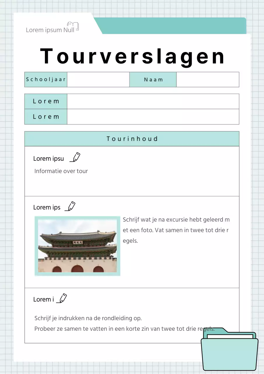 Een eenvoudig excursieverslag in mint en zwart