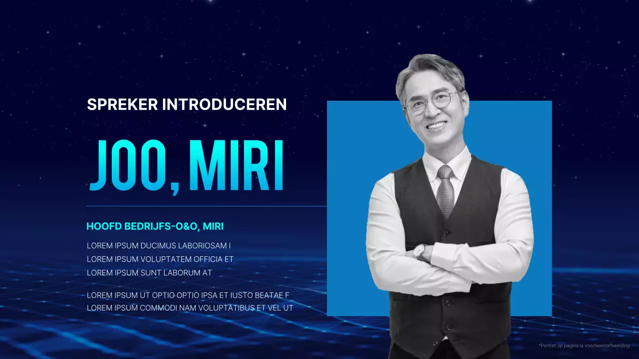 Eenvoudige conferentiepresentatie in marineblauw en lichtblauw