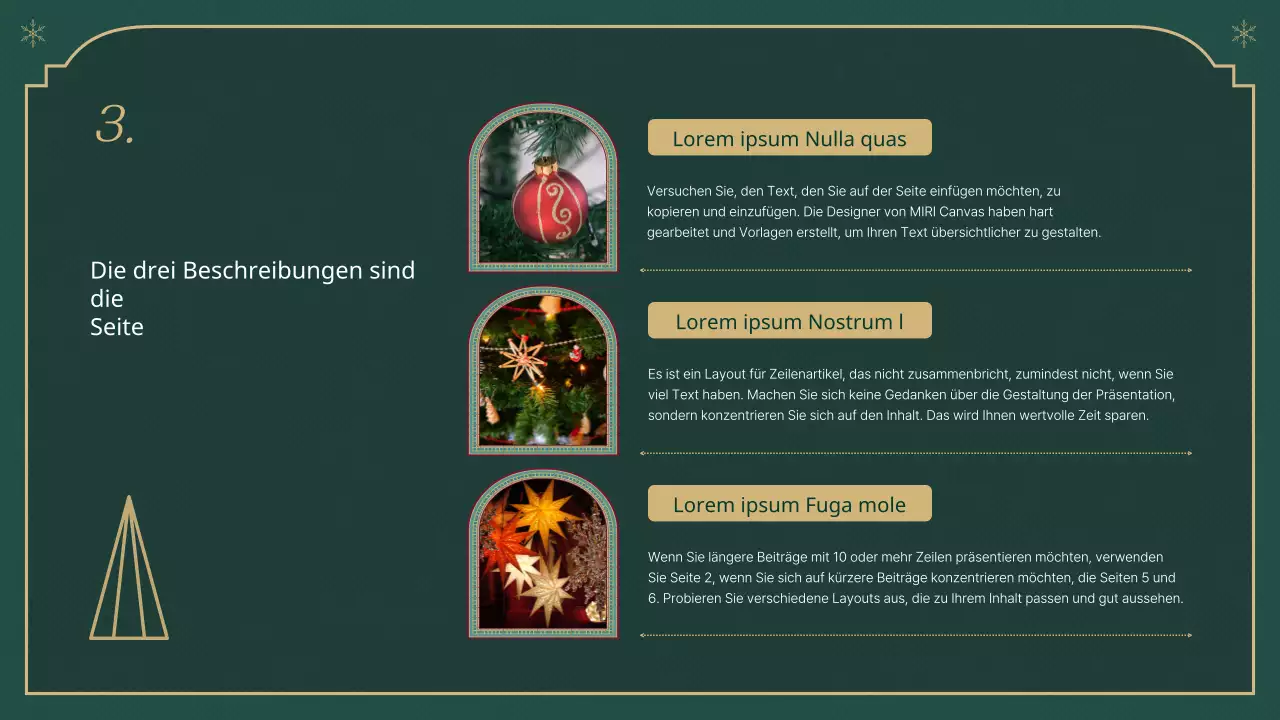 Ein klassischer Weihnachtsbericht in Grün und Beige