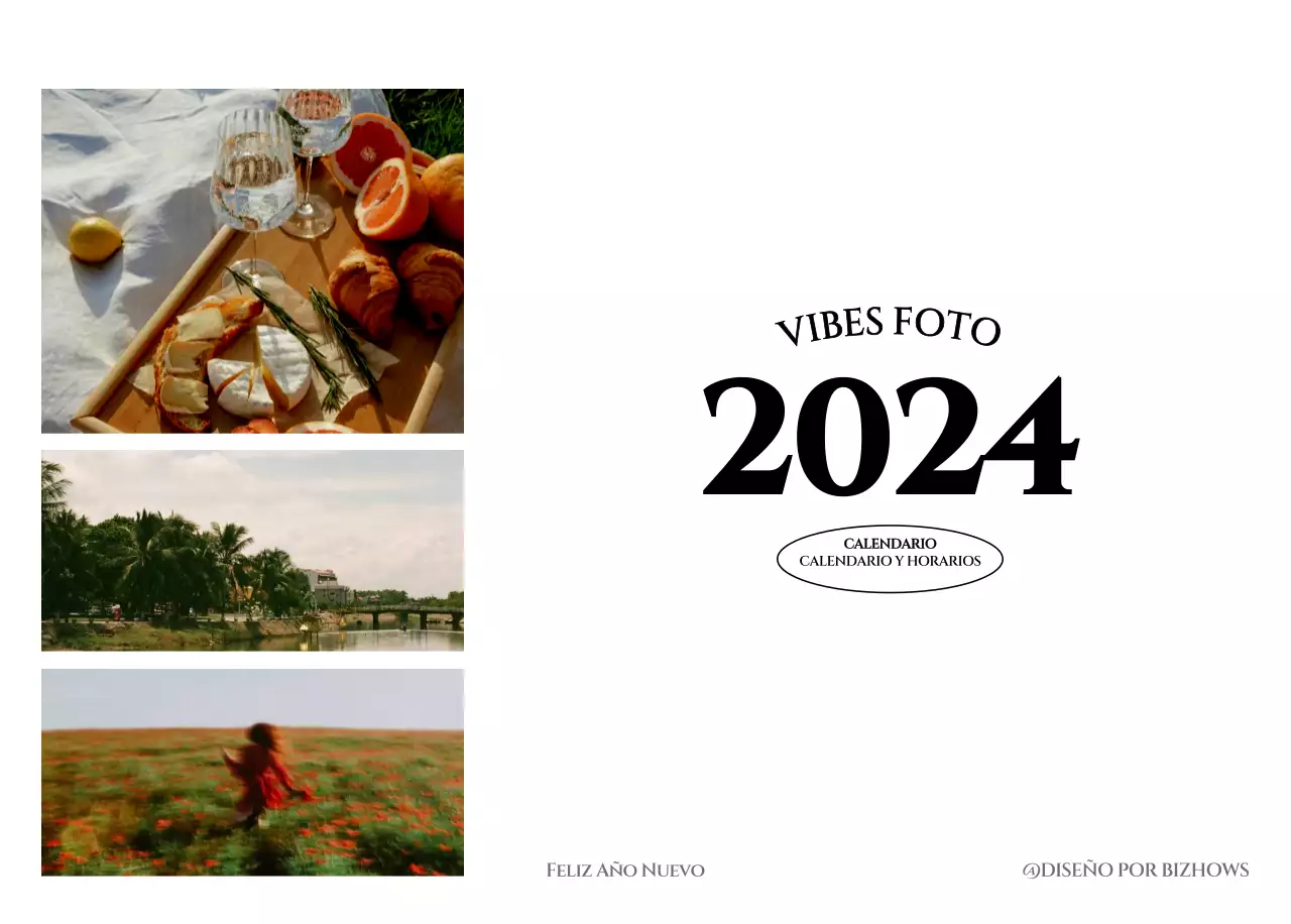 Un calendario de estilo sencillo con un emotivo concepto de fotografía de viajes