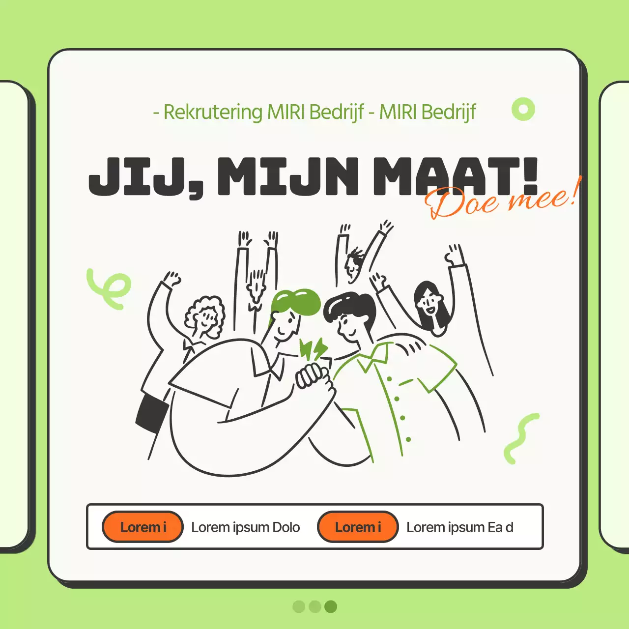 Eenvoudige bedrijfspromotie in chartreuse en oranje