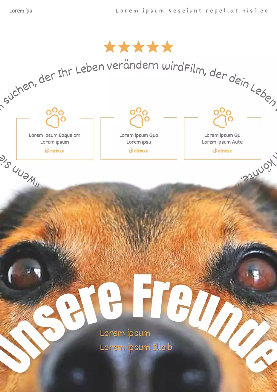 Einfache Welpenfilm-Promotion in Orange