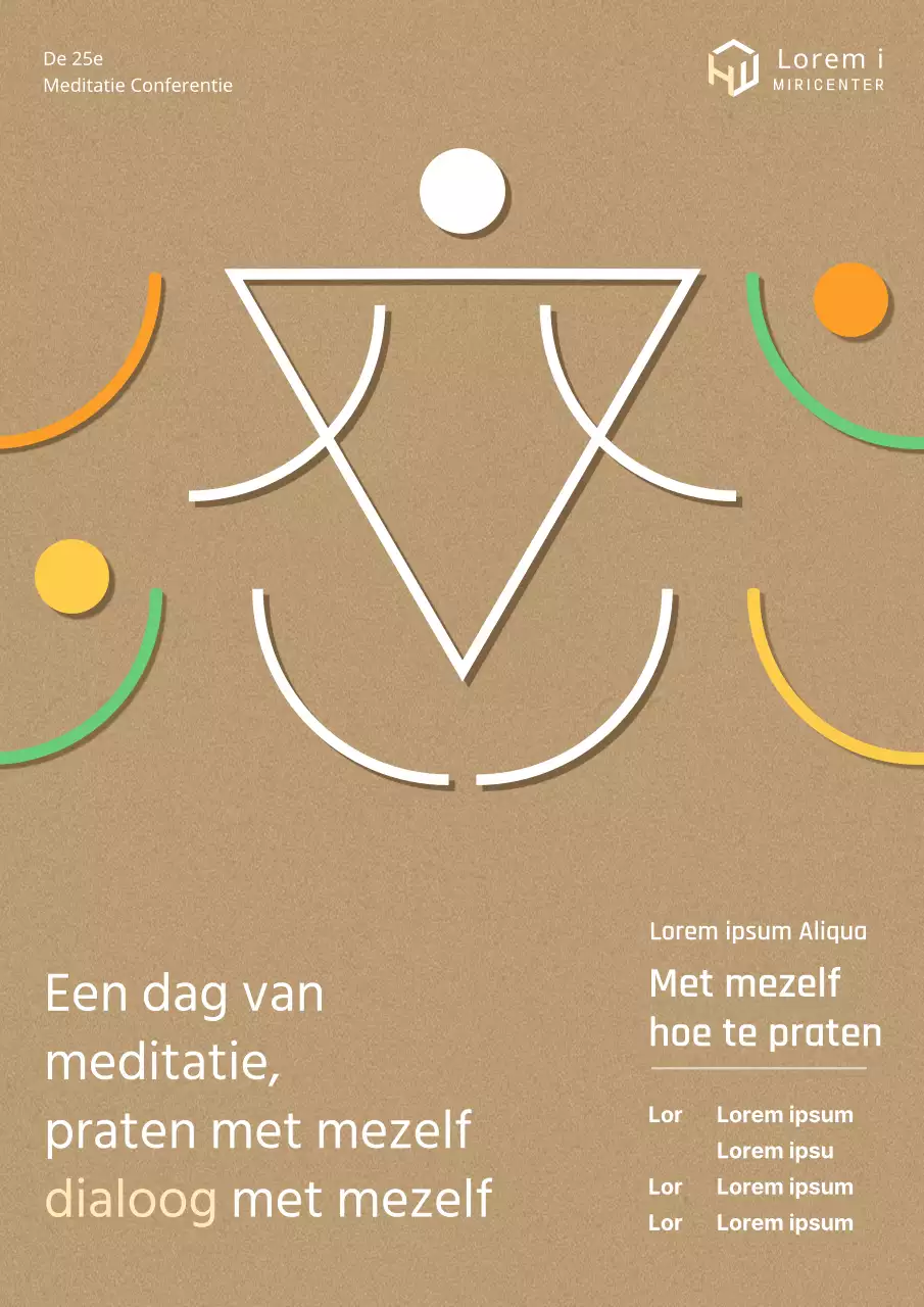 Promoot een moderne meditatieconferentie in beige