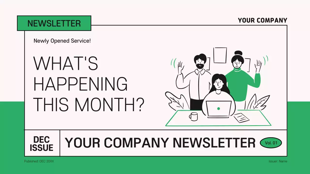 Green Minimal Company Newsletter Presentation