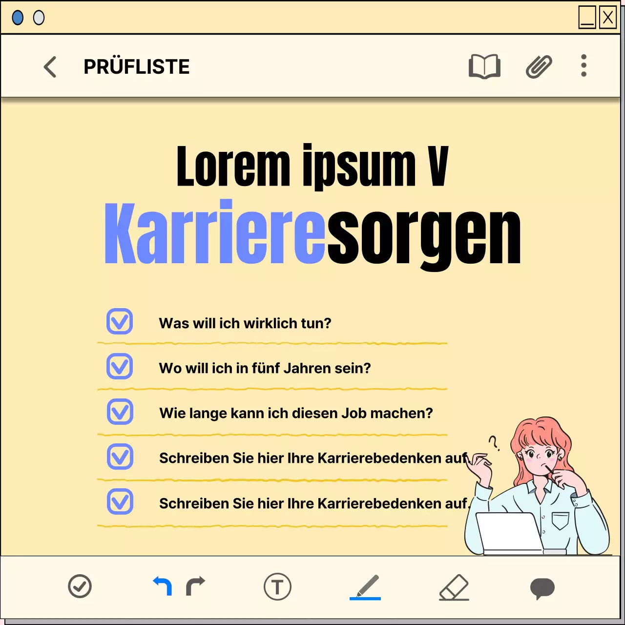 Ein Leitfaden für die Karriereplanung mit einem gelben, kitschigen Notizblockkonzept