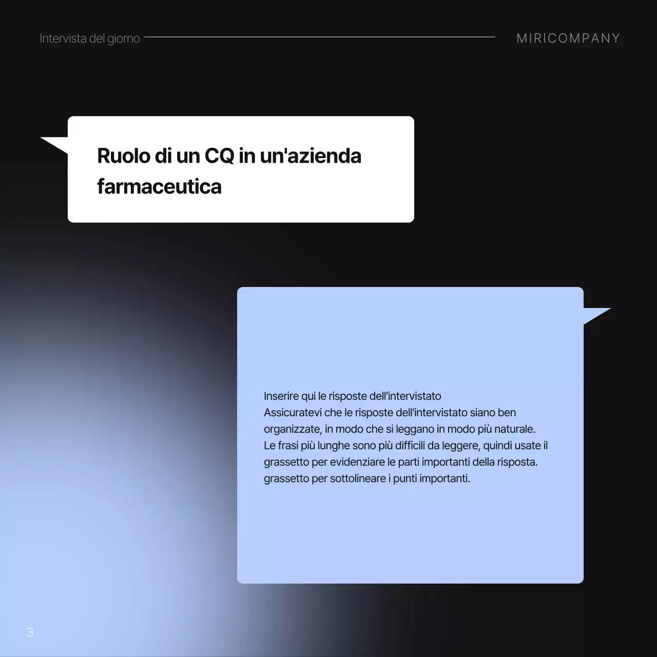 Informazioni minimaliste sul colloquio di lavoro in azzurro e nero