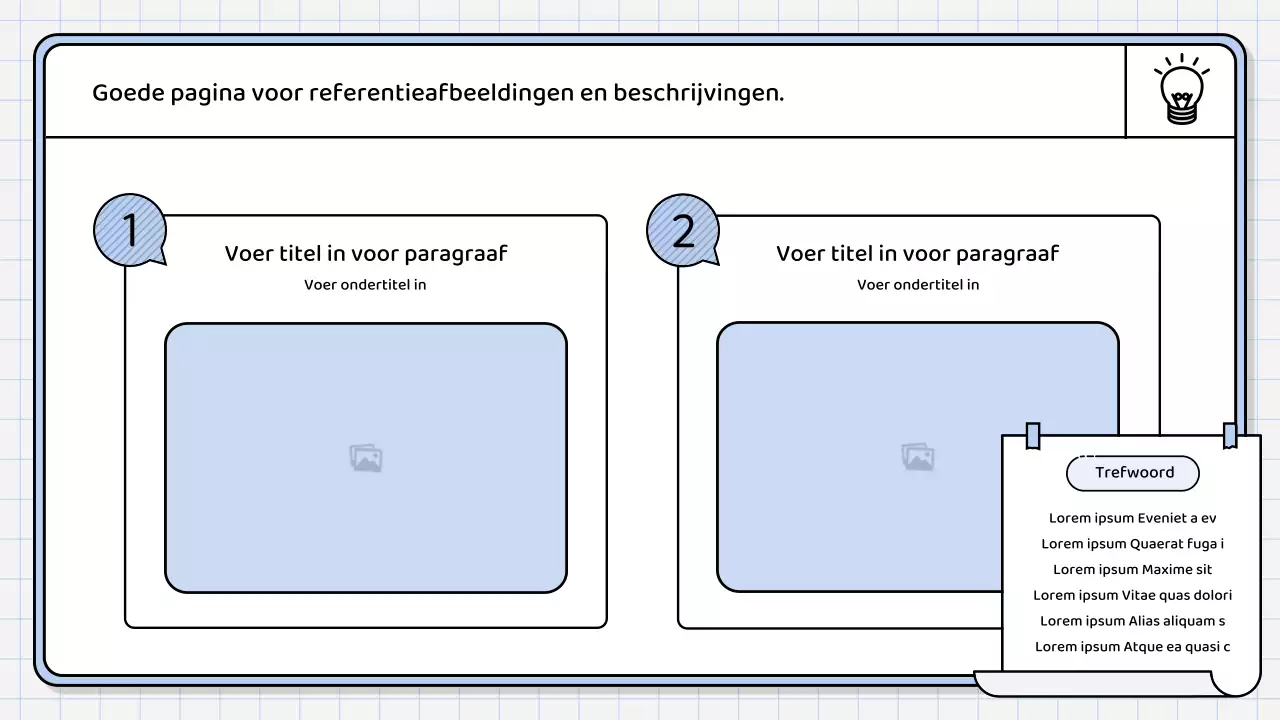 Een eenvoudig, lichtblauw samenvattend rapport