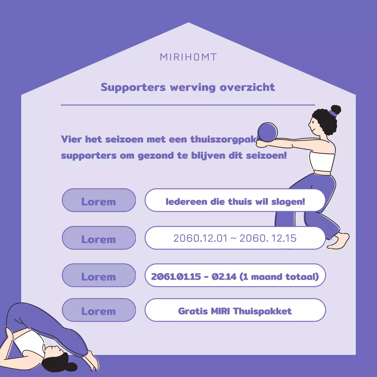 Promoot een mauve, moderne thuisworkout om supporters te werven