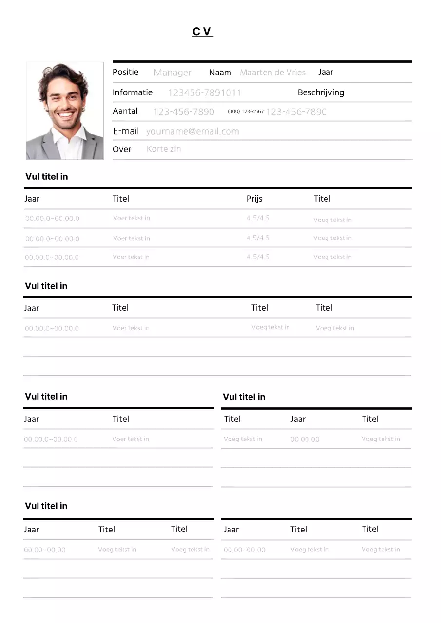 Eenvoudige cv sollicitatiebrief in wit en zwart
