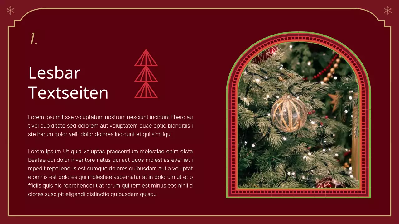 Ein klassischer Weihnachtsbericht in Rot und Beige