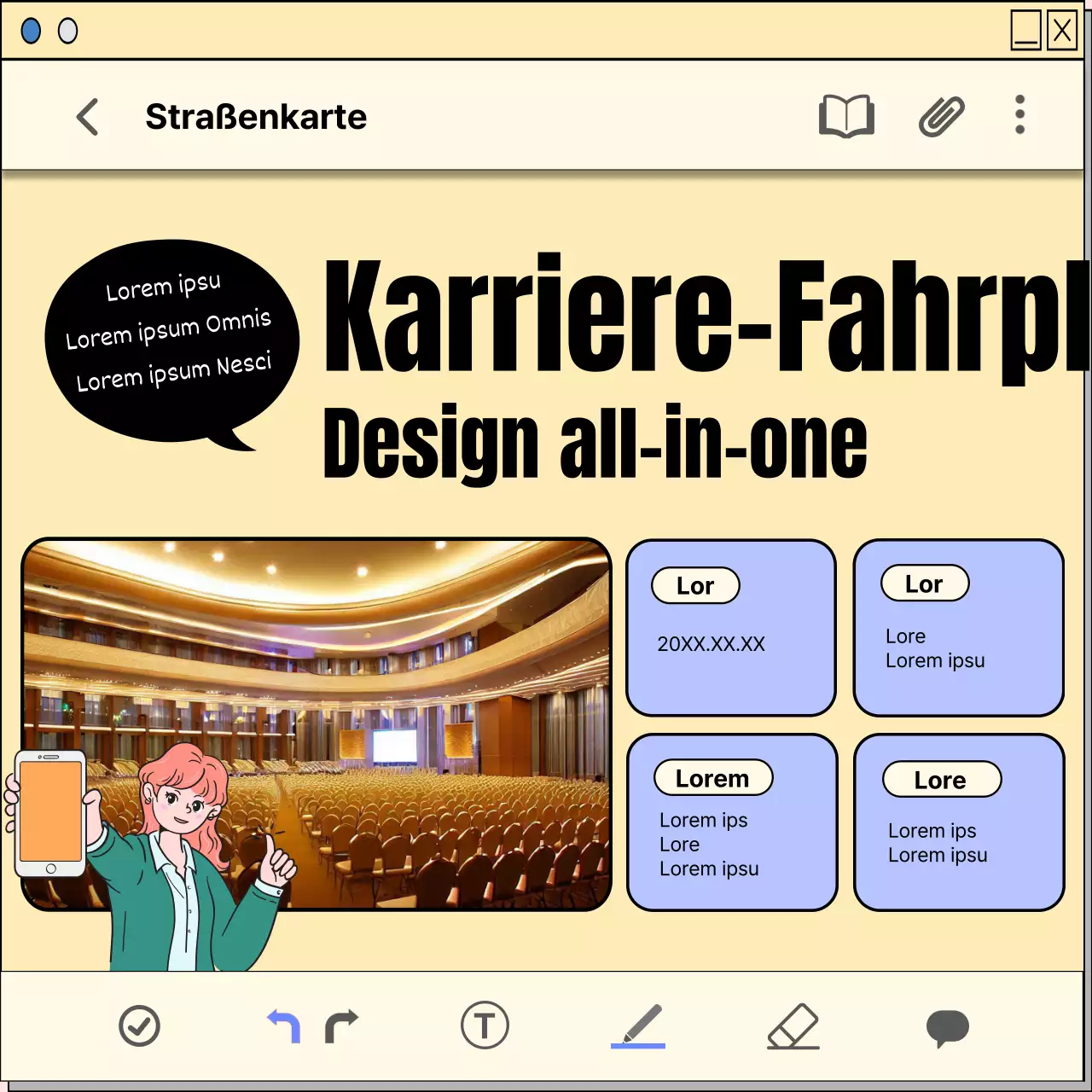 Ein Leitfaden für die Karriereplanung mit einem gelben, kitschigen Notizblockkonzept