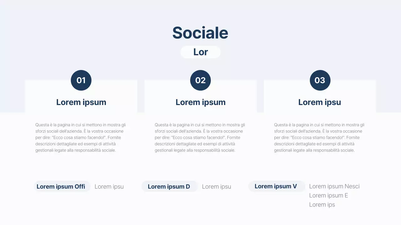 Un semplice rapporto ESG in blu navy e blu chiaro