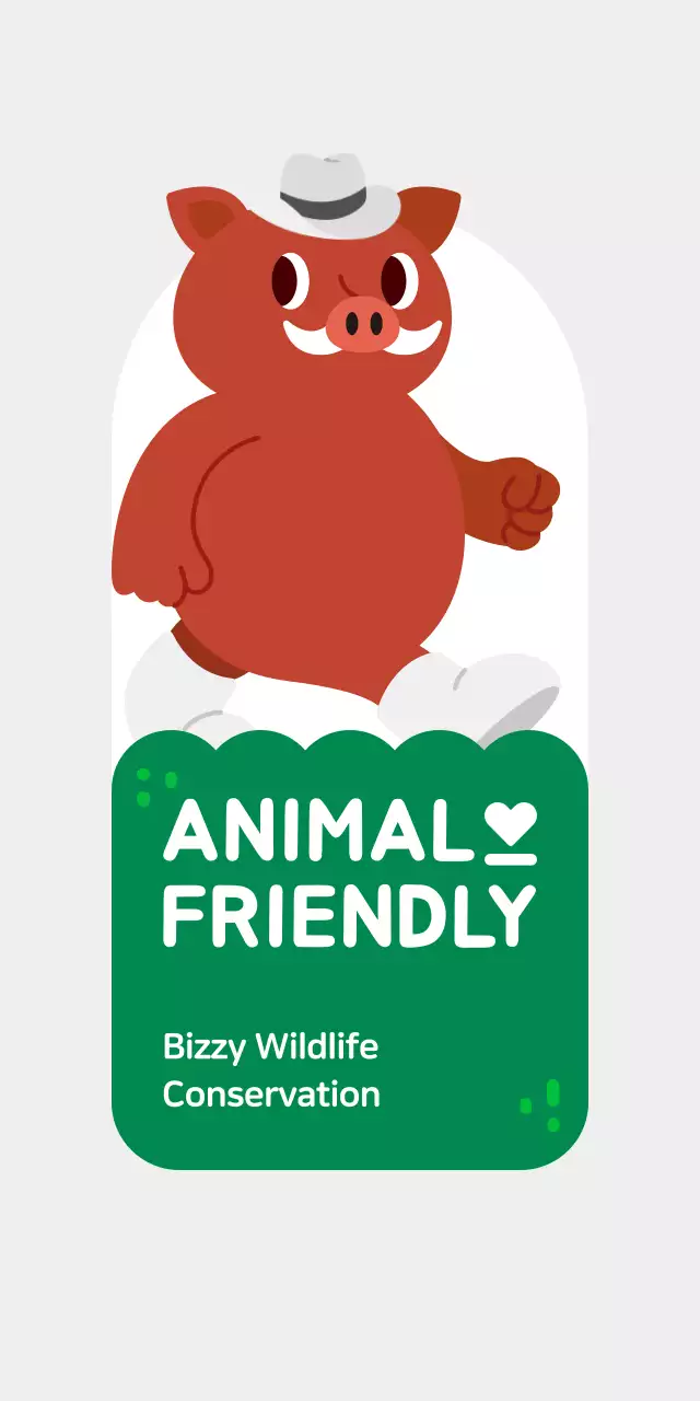 Animal advocacy organization event sign with cute animal character illustrations