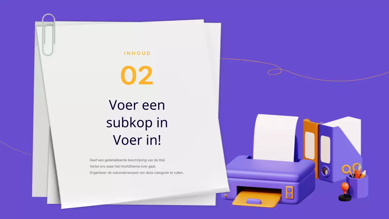 Een eenvoudig zakelijk rapport voor kantoormedewerkers in paars en geel