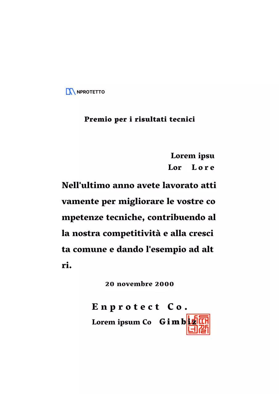 Progettazione di un premio tecnico con logo