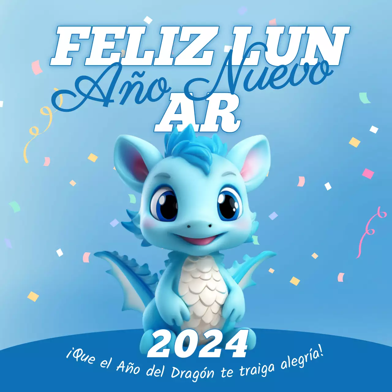 Anuncios de Año Nuevo de moda en azul claro
