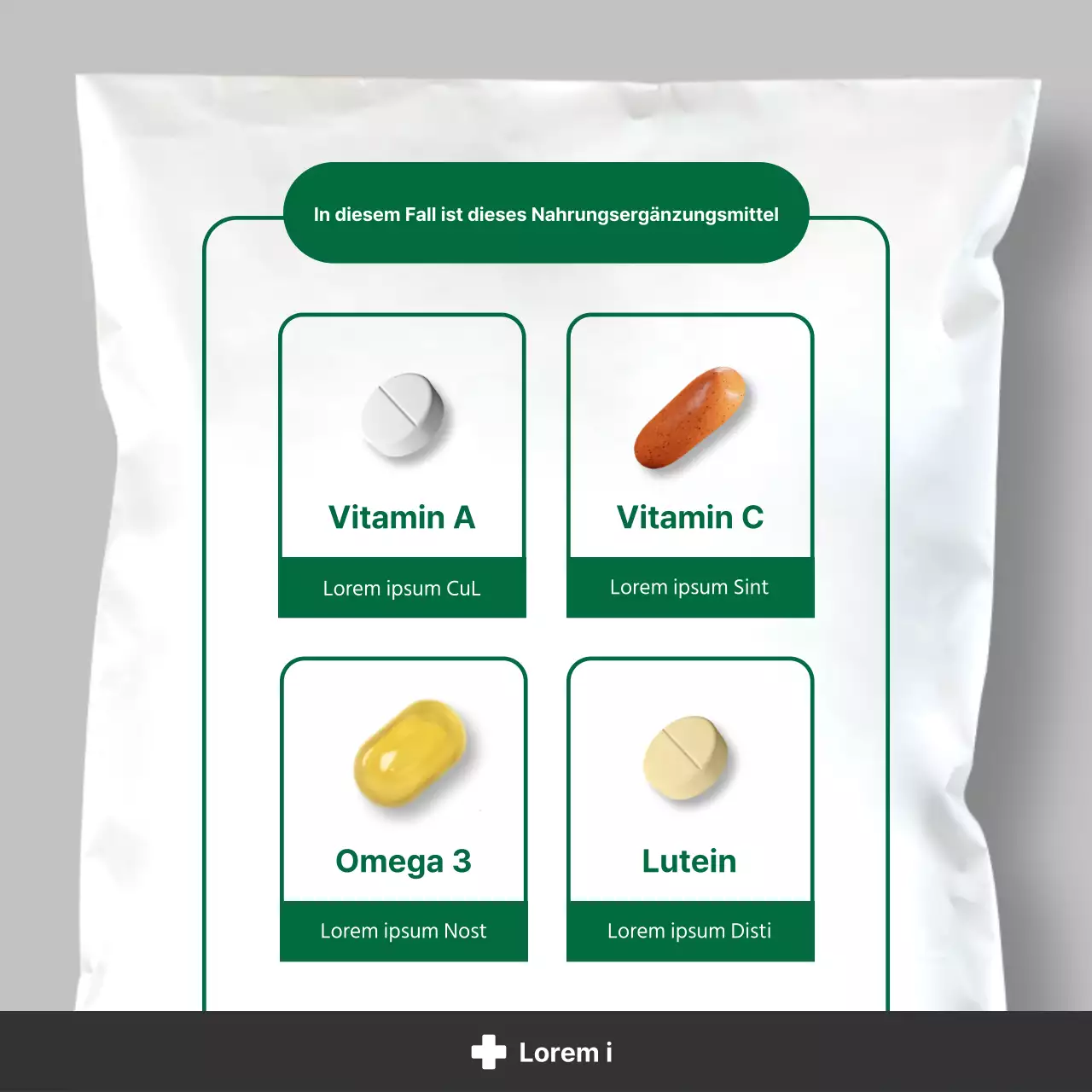 Einfache Nährwertangaben in Weiß und Grün