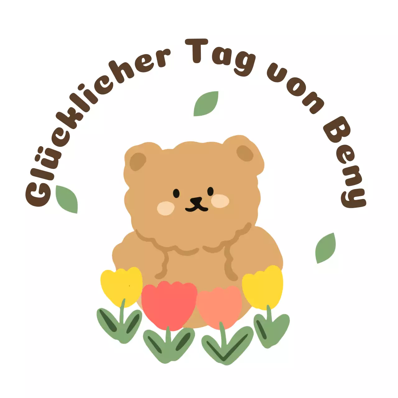 Niedlicher Teddybär Briefpapierentwurf mit Blumen