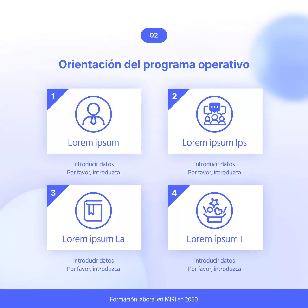 Guía de programas modernos de formación para el empleo en blanco y azul