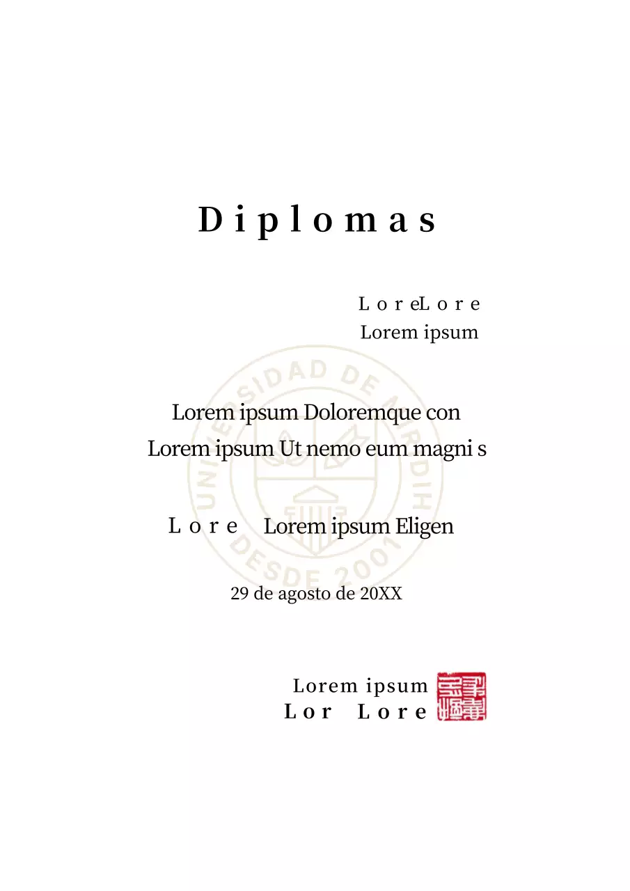 Diplomas universitarios con un sencillo concepto de formulario